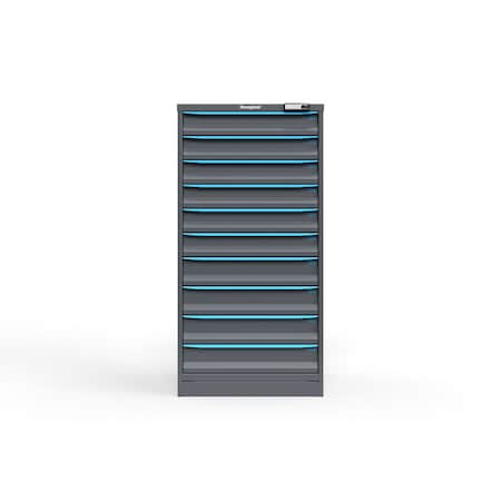 Strong Hold 10 drawer cabinet - (6x 4ft, 4x 5ft) - Blue accents - E-Lock w/ Tracking S3060-PPTAS-1003FS