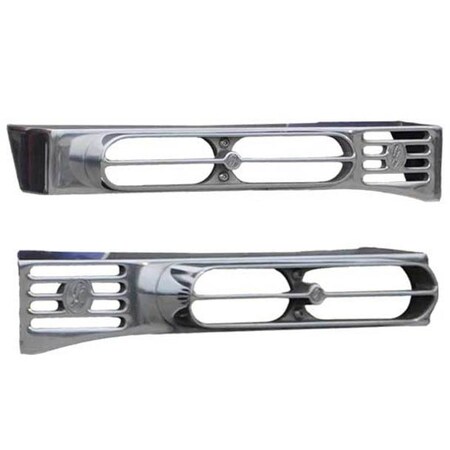 Replacement For Peterbilt 379 Year 1992 Polished Aluminum Front Fender Blinker Bar Light Brackets