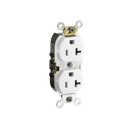 Leviton Commercial Grade Duplex Receptacle, 20 Amp, 125 Volt CR020-W