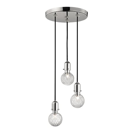 Hudson Valley Lighting Marlow 3 Light Pendant 10 In. Polished Nickel 1103-PN