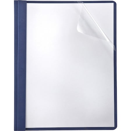 Tops Business Forms Oxford, Linen Finish Clear Front Report Cover, 3 Fasteners, Letter, Navy, 25PK 53343