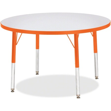 Jonti-Craft Berries Round Activity Table, 36 in. Diameter, E-height, Freckled Gray/Orange/Gray 6488JCE114