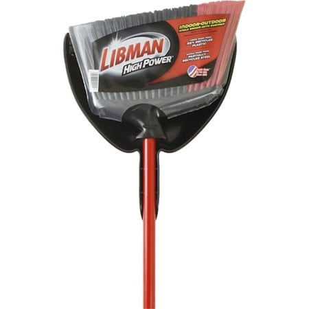 Libman 13.75 in. High Power Stiff Recycled PET Broom with Dustpan LI9198