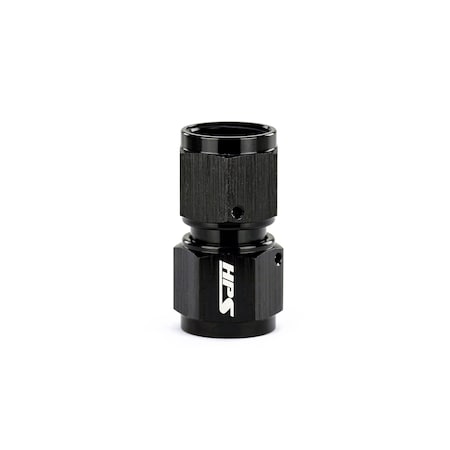 Hps Performance Straight -12 AN Female to Female Swivel Coupling Adapter, Aluminum, Black AN9001-12