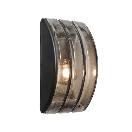 Besa Lighting Costaluz, Aqua Series Wall Sconce, Black/Smoke Bubble, 1x8W LED Filament AQUARBV-SM-EDIL-BK