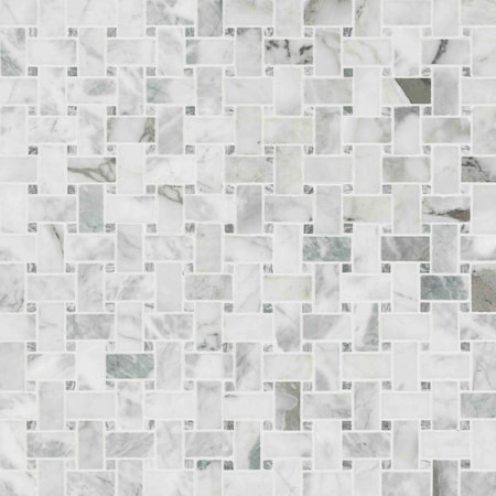 Msi Calacatta Cressa Basket Weave 12 In. X 12 In. X 10 Mm Honed Marble Mesh-Mounted Mosaic Tile, 10PK ZOR-MD-0480