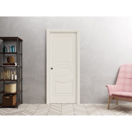Vdomdoors Sliding Pocket Door 32 x 84 inches / Mela 7001 Painted Creamy / Kit Rail Hardware / MDF Interior Be MELA7001PD-CRF-3284