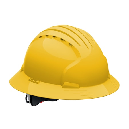 Jsp Full Brim Hard Hat with HDPE Shell, 6-Point Polyester Suspension and Wheel Ratchet Adjustment 280-EV6161-20