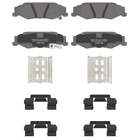 Wagner Brake OEX Rear Disc Brake Pad Set Premium Ceramic, OEX732