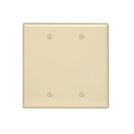 Leviton Blank Wallplate, Midway Size, Gang 2, Light Almond PJ23-T