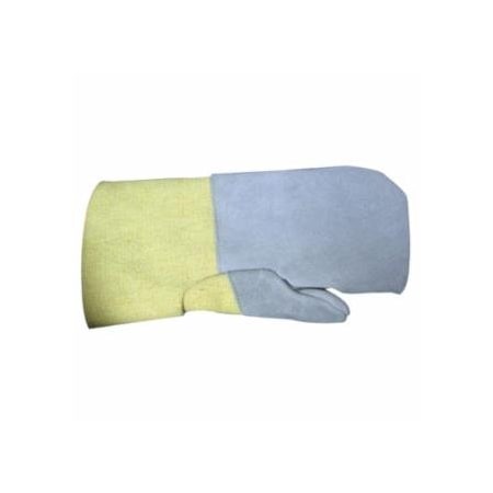 Anchor Brand High Heat Wool-Lined Kevlar Mittens, Yellow/Gray, Large 101-K-38WL