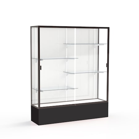 Ghent Spirit Floor Display Case 60x72x16, White, Bronze 375WB-BZ-BK