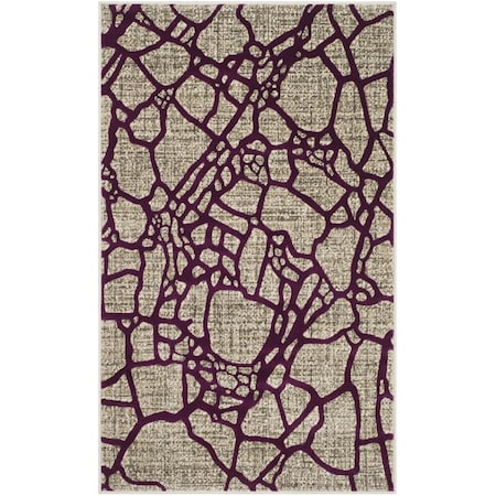 Safavieh Porcello Power Loomed Rectangle Area RugLight Grey & Purple 3 x 5 ft. PRL7737B-3