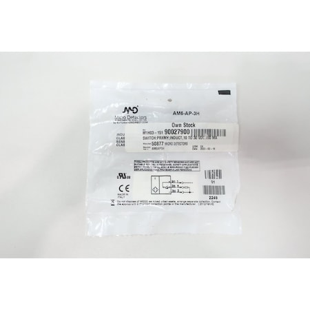 Automation Direct INDUCTIVE PROXIMITY SENSOR 10-30V-DC AM6-AP-3H
