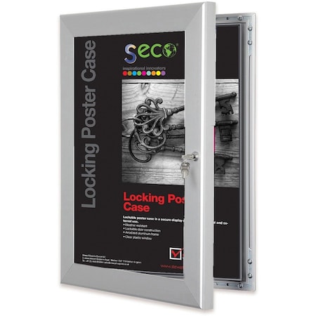 Seco Locking Poster Case, 11" x 14", Silver LCASE1114