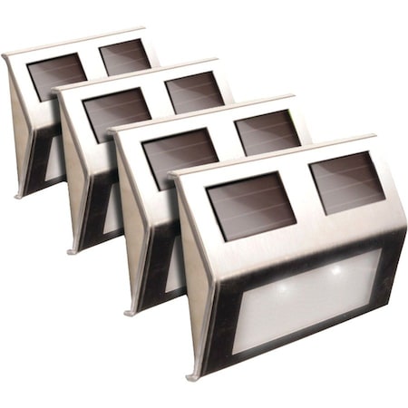 Maxsa Innovations Metal Solar Deck Light - Stainless Steel, PK 4 47334-SS
