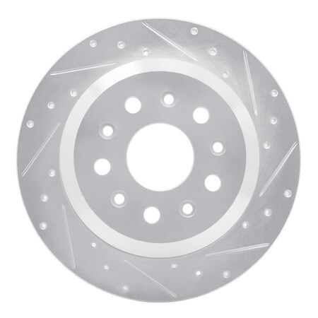 Dynamic Friction Co DFC Brake Rotor - Drilled and Slotted - Silver 631-42041R