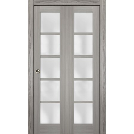 Sartodoors Sliding Closet Bi-fold Doors Solid Core Modern Interior QUADRO4002BF-SSS-64 x 84 (2* 32x84)