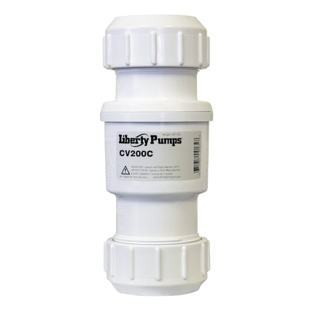 Liberty Pumps Check valve, 2 HD, PVC, compression fit CV200C