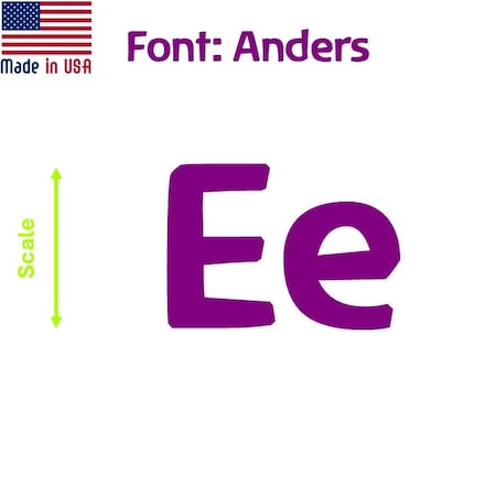 Aacc Self-Adhesive Vinyl Letter: E, Scale: 4 in. Color: Purple Font: Anders by, 24PK AACC-Anders-UE-Purple-I4x24