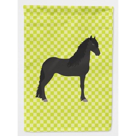Carolines Treasures Friesian Horse Green Flag Canvas House BB7741CHF