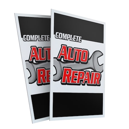 Signmission Complete Auto Repair, Plastic Signs Only 24 Inch x 36 Inch, Corrugated Plastic, 2PK CSB-2436-2PACK-Complete Auto Repair