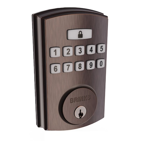 Brinks Electronic Keypad Series Deadbolt Lock Tuscan Bronze Finish 4390-150