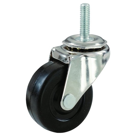 Shepherd Hardware Swivel Caster, 3 in Dia Wheel, Rubber Wheel, 90 lb 9195
