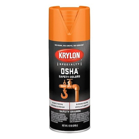 Krylon Spray Paint, Safety Orange, Gloss, Solvent, 12 oz K02410777