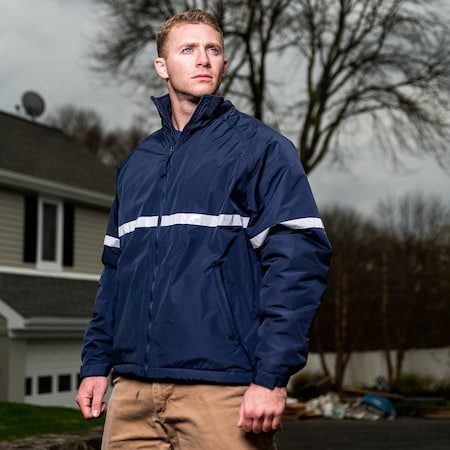 Game Workwear Men's Open bottom jacket, Heavyweight Taslan Nylon Shell, Full Zip to Top of Collar, Black, 3XL 9250