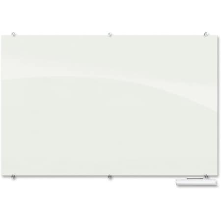 Mooreco Dry Erase Board, Glass, 36 in, 48 in, No Frame Frame, White, Gloss 83844