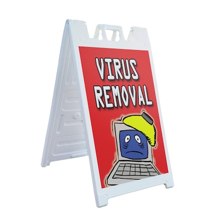 Signmission Virus Removal, A-Frame & 2 Decals Installed, Heavy-Duty Plastic Frame SBHD-D-2436-Virus Removal