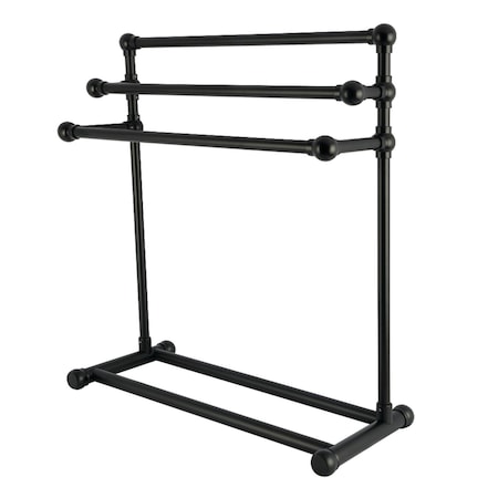 Kingston Brass 28" Freestanding Pedestal 3-Tier Towel Rack, Matte Black SCC8230