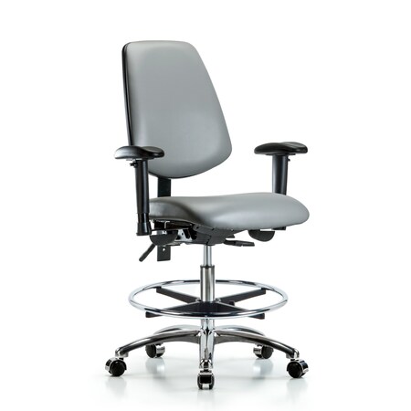 Blue Ridge Ergonomics Vinyl Chair, Vinyl, Adjustable Arms BR-VMBCH-MB-CR-T0-A1-CF-CC-8840