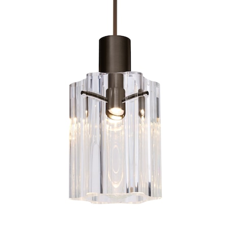 Besa Lighting Besa Ice 4 Pendant, Clear, Bronze Finish, 1x 3W LED 1XT-ICE4CL-LED-BR