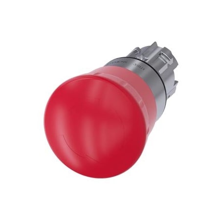 Siemens EMERGENCY STOP mushroom pushbutton, 22 mm, round, metal, shiny 3SU1050-1HB20-0AA0-ZY11