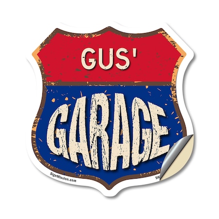 Signmission Gus's Garage, 18 Inch X 18 Inch, Vinyl Decal SHI-D-18-383-GUS