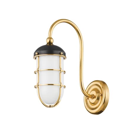 Hudson Valley Lighting Mark D. Sikes X Holkham 1 Light Wall Sconce 4.75 In. Aged Brass/Bronze MDS1500-AGB/DB