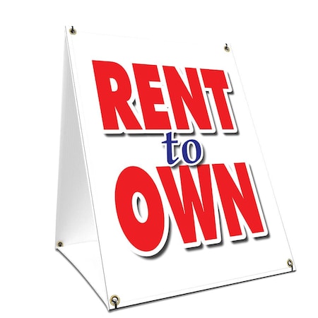 Signmission Rent To Own, 36 Inch x 24 Inch A-frame Yard Sign, Plastic Sign SBC-2436-Rent To Own