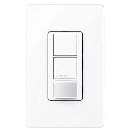 Lutron Wall Mount Sensor, Occupancy, Photocell, Vacancy, Hard Wired, White, 900 sq ft, Fluorescent, Halogen, Incandescent, LED MS-OPS6-DDV-WH