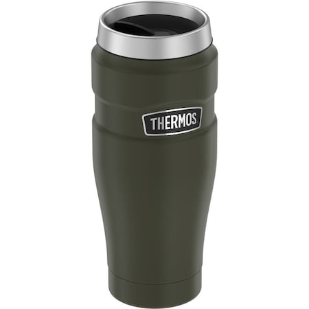 Thermos Stainless Steel Travel Tumbler, 16oz, Army Green, Hot 7 Hrs, Cold 18 Hrs SK1005AG4