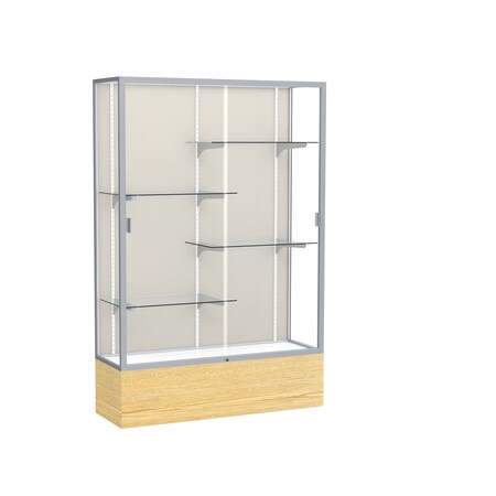 Ghent Floor Display Case 48x72x16, Plaque, Satin 2074PB-SN-LV