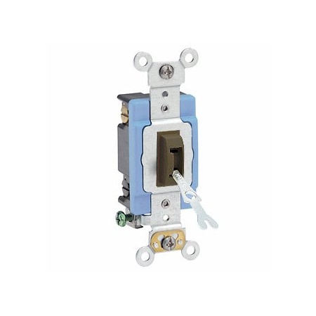 Leviton Locking Toggle Switch, 15 Amp, 120/277 Volt, Brown 1204-2L