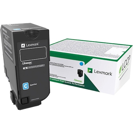 Lexmark High Yield Cyan Return Program Toner Cartridge, TAA Compliant, Yield: 12000 Pages 74C0HCG