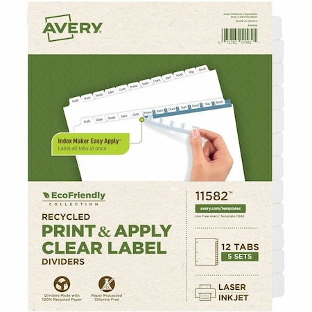 Avery reg Ecofriendly Index Makers Dividers, White AVE11582