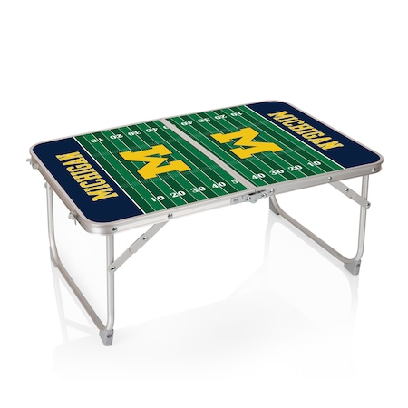 Picnic Time Family Of Brands Michigan Wolverines - Concert Table Mini Portable Table, Charcoal Wood Grain 843-00-141-344-0