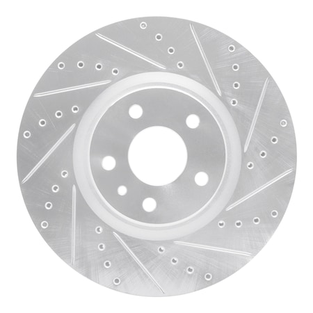 Dynamic Friction Co DFC Brake Rotor - Drilled and Slotted - Silver 631-54073R