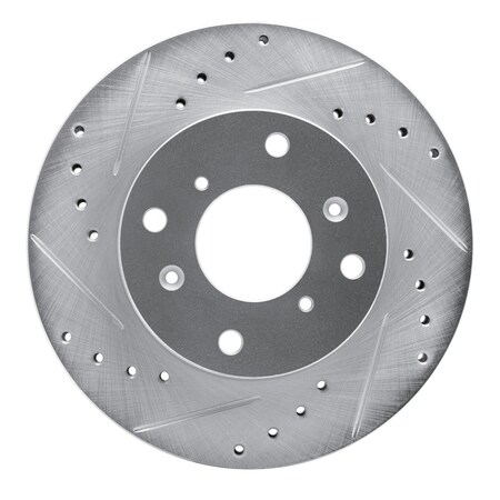 Dynamic Friction Co DFC Brake Rotor - Drilled and Slotted - Silver 631-59023L