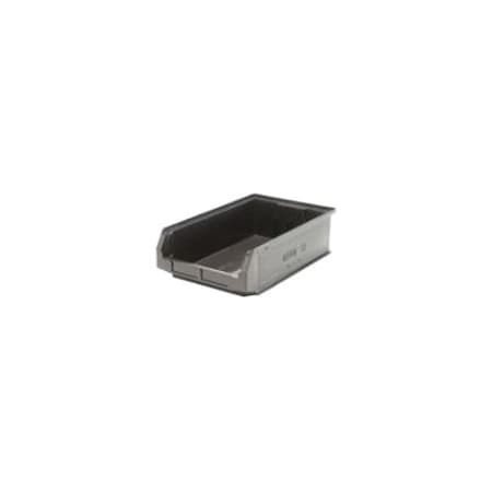 Quantum Storage Systems Shelf Storage Bin, Polypropylene/Polyethylene, Black, 5.9 in H, 12 3/8 in W, 19 3/4 in L QMS531BR
