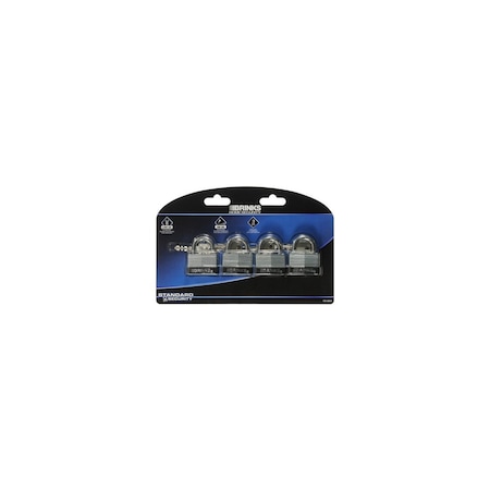Hampton Prod Intl 1-1/2 Inch Laminated Steel Warded Padlock, 4PK 172-40411